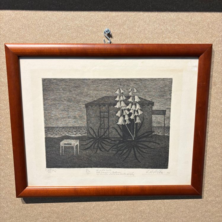 Giuseppe Viviani “ Cabina Sul Mare “ incisione 45/50 del 1956 .cm 39,50 x cm 22 Con dedica autografa