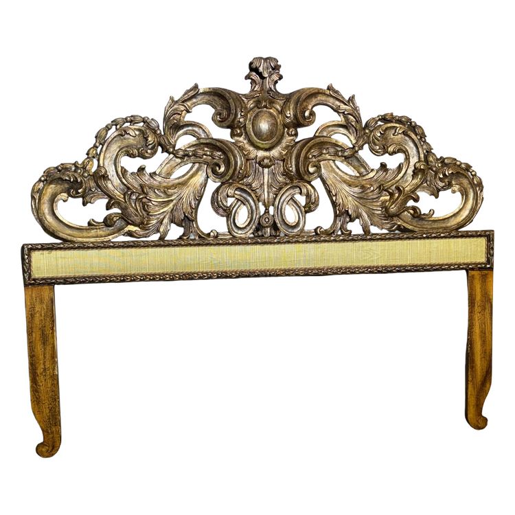 Antica testata Letto matrimoniale mecca argento .  Barocco primi 900 . Mis L 176 h cm 142 