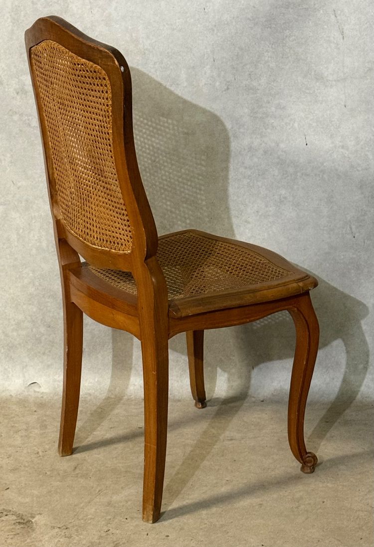 6 Rohrgeflechtstühle