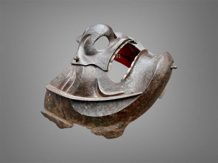 Halbe Samurai-Mempo-Maske – Edo-Zeit (1603–1868).