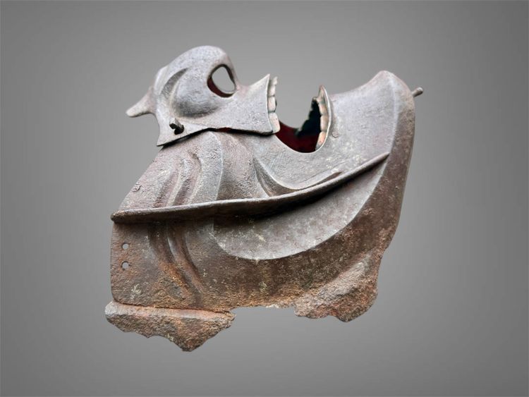 Halbe Samurai-Mempo-Maske – Edo-Zeit (1603–1868).