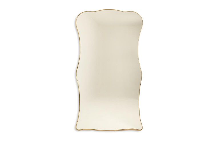 Paire de miroirs, style Gio Ponti. Cerclage en laiton. Années 80. LS66398111/5A