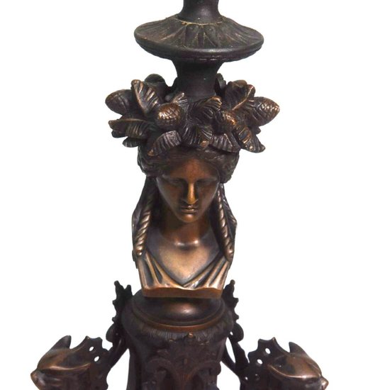 Bronze Candelabras Signed De Barbedienne Nineteenth (pair)