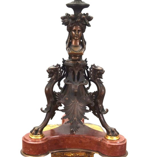 Bronze Candelabras Signed De Barbedienne Nineteenth (pair)