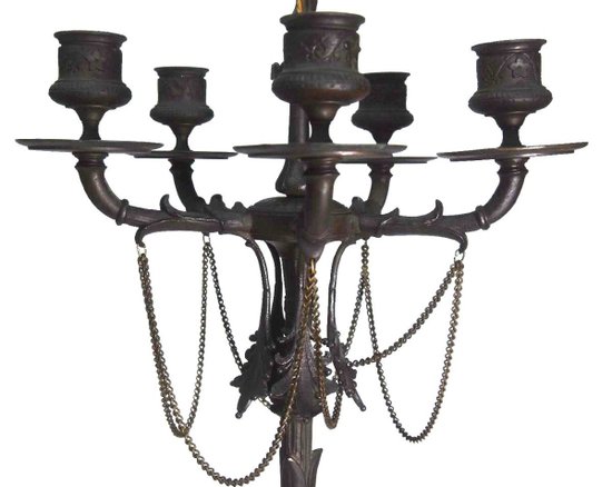 Bronze Candelabras Signed De Barbedienne Nineteenth (pair)