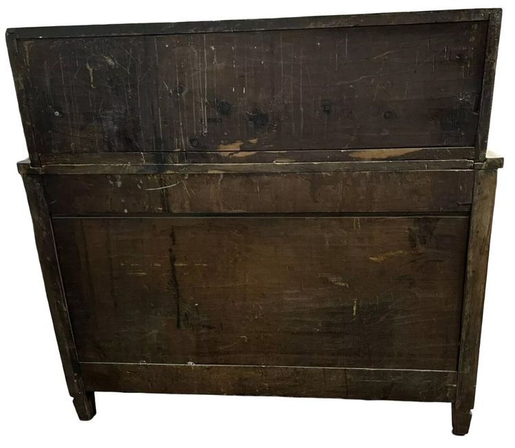 Louis XVI period chest of drawers in burr walnut with marquetry decoration