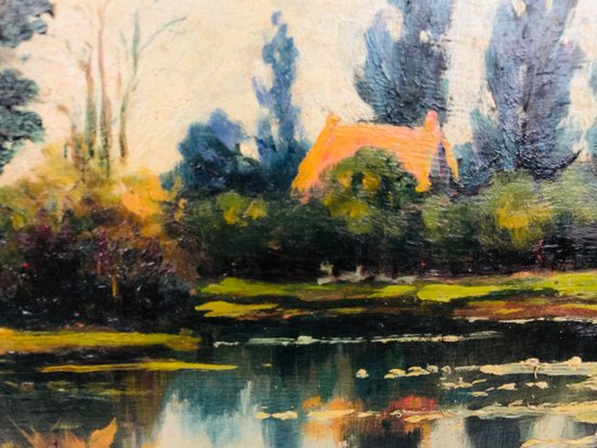Paesaggio della Bretagna, stagno a Vigneux