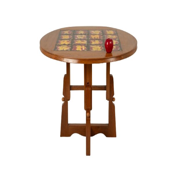 Guillerme und Chambron. Beistelltisch aus Eiche und Keramik. 1970er-1980er Jahre. LS 6735672