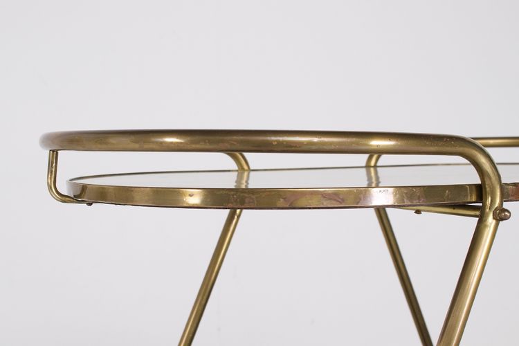 Carrello di Ilse Möbel, in ottone e Formica, anni '60.
