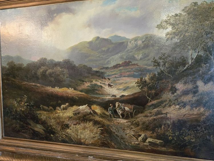 William R. Stone (1842-1913): huge oil on canvas / 160 x 110 cm