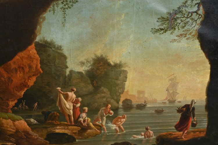 Lacroix de Marseille , bagnanti davanti alla madre