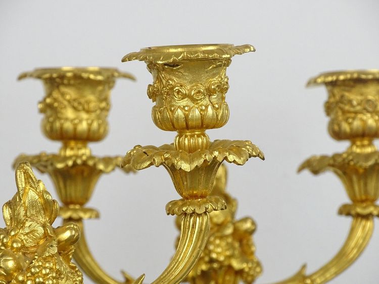 Pair of Gilded Bronze Candelabra in the Louis XVI Style from the Napoleon III period