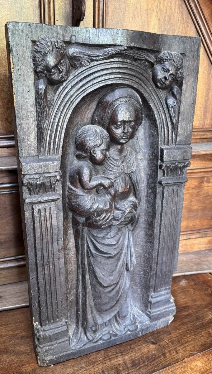 Italy XVIIth : Sculpture virgin with child