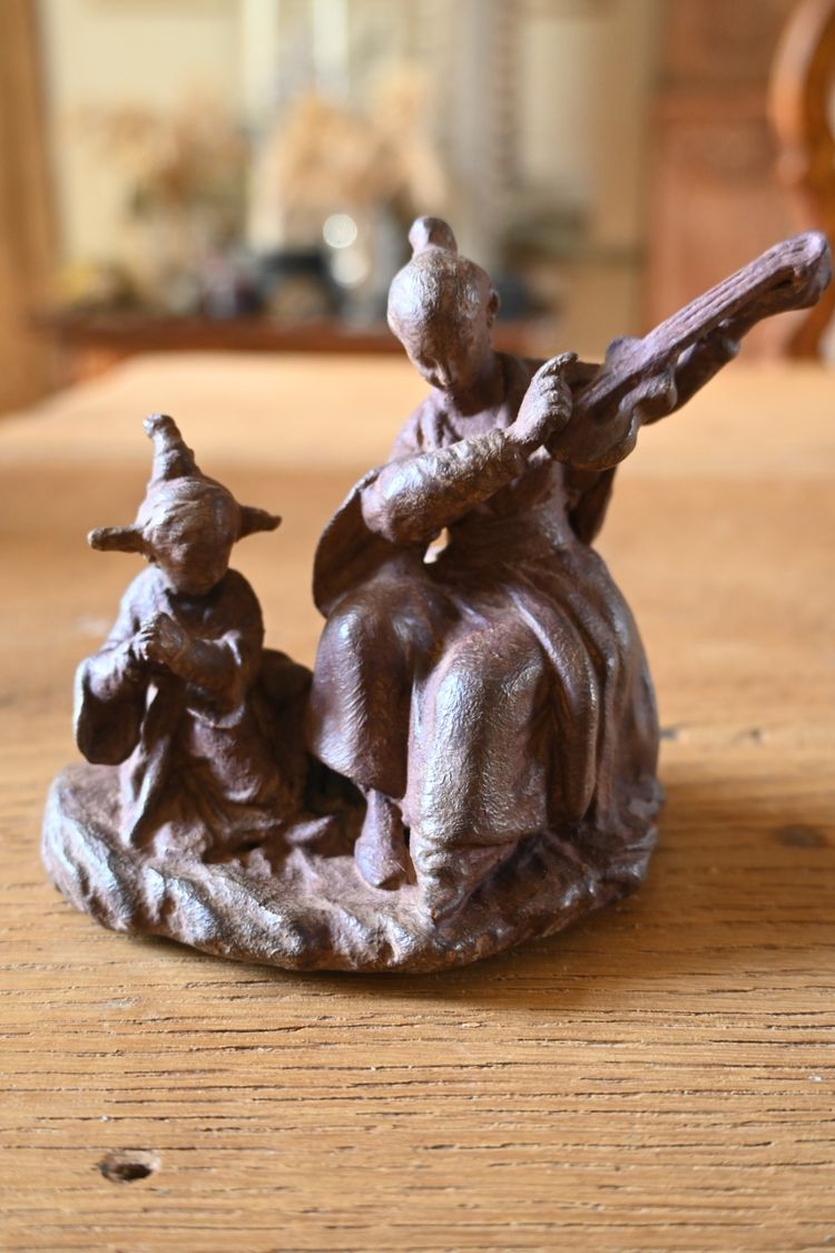 Incantevole terracotta di François Boucher, la lezione di musica