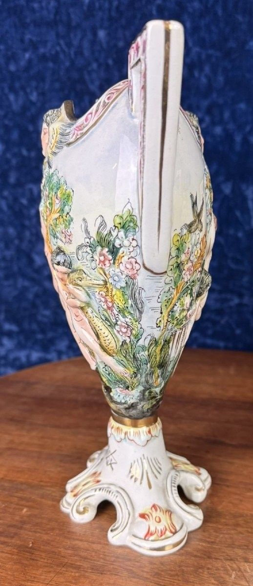 Capodimonte : Trimmer con Angelot in porcellana del primo Novecento