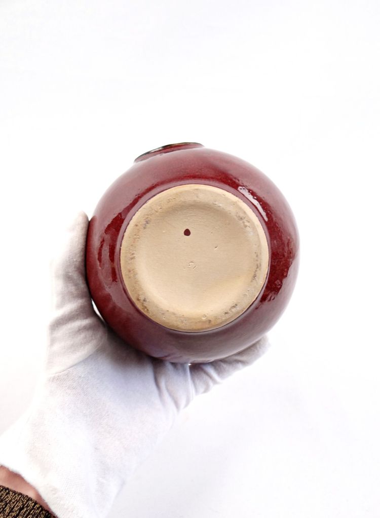 Vaso in porcellana cinese a doppia felicità shuāng xǐ rosso sangue di bue fine XIX secolo