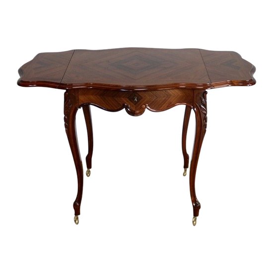 Rosewood salon table, Louis XV style, Napoleon III period - Mid 19th century