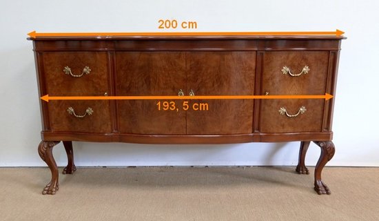 Enfilade en Loupe de Noyer, goût Chippendale – 1ère partie XXe