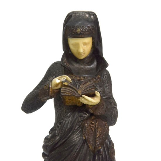 "'La liseuse'" di Carrier Belleuse bronzo patinato dorato, fine XIX secolo
