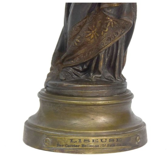 "'La liseuse'" di Carrier Belleuse bronzo patinato dorato, fine XIX secolo