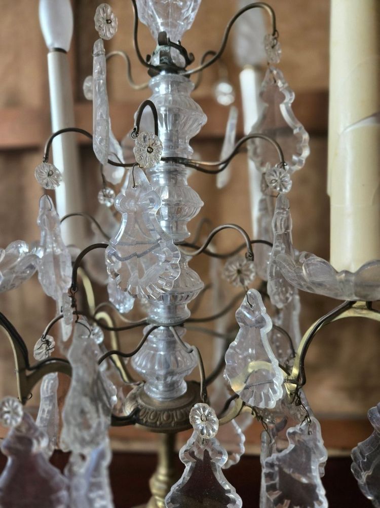 Paire de Girandoles en bronze et cristal – Époque XIXᵉ siècle