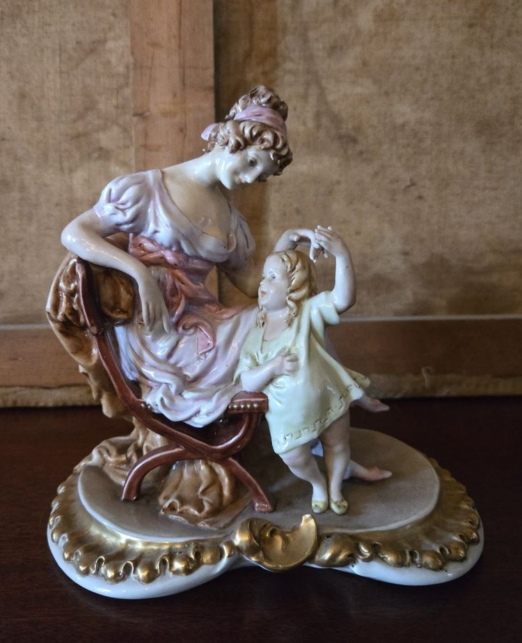 Sujet en porcelaine – Couple galant & musicien - esprit Romantique