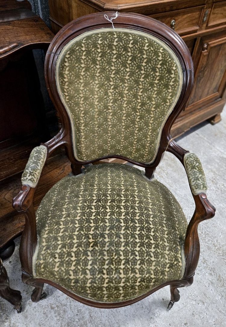 Pair Of Antique Cabriolet Armchairs – Louis-philippe Style – 19th Century
