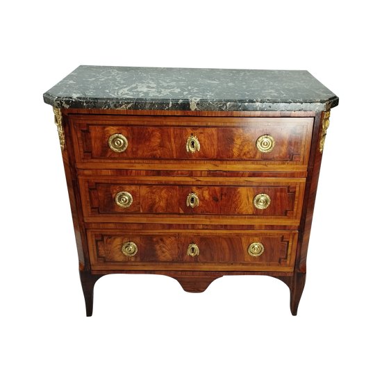 Commode marquetée époque Transition