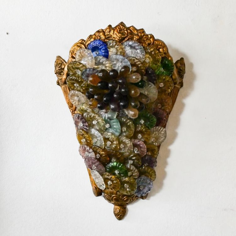 Paar Wandleuchten "Cornucopia" aus Muranoglas Mehrfarbig - Italien, ca. 1980