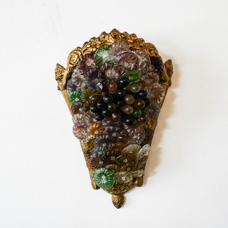 Paar Wandleuchten "Cornucopia" aus Muranoglas Mehrfarbig - Italien, ca. 1980