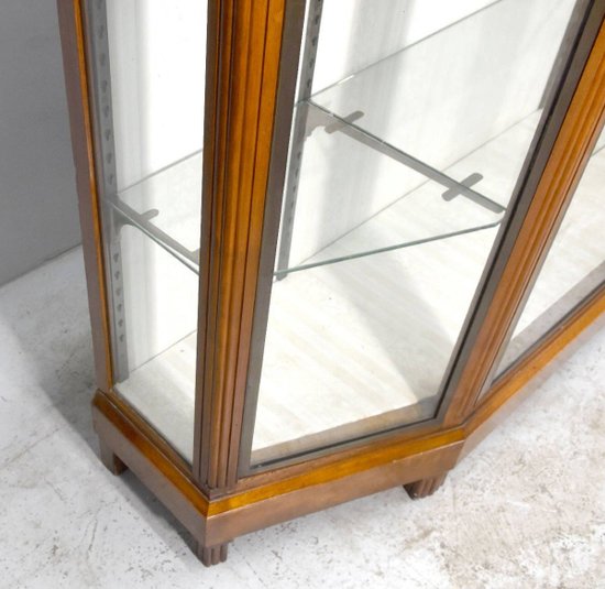 Showcase In Mahogany And Bronze Art Deco 3 Doors