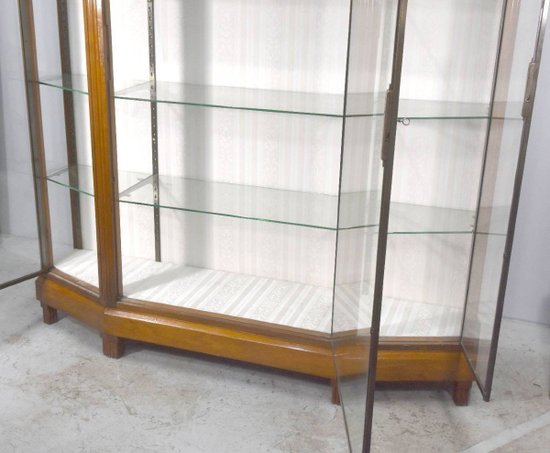 Showcase In Mahogany And Bronze Art Deco 3 Doors