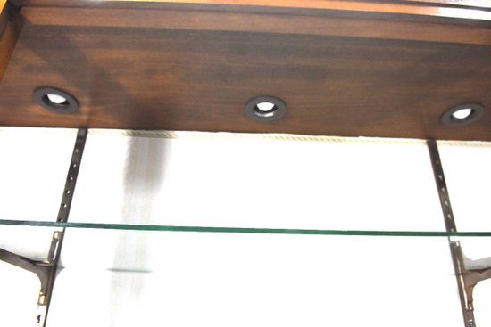 Showcase In Mahogany And Bronze Art Deco 3 Doors