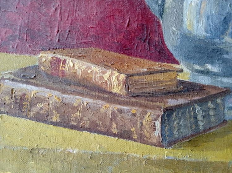 Anonyme. nature morte aux livres