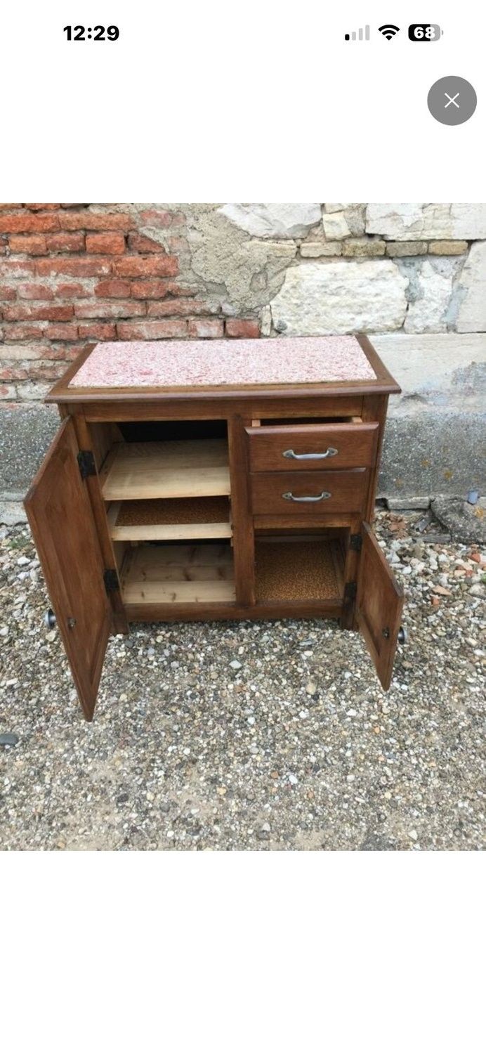 Mado Sideboard aus massiver Eiche – französischer Haushaltsstil der 1950er Jahre