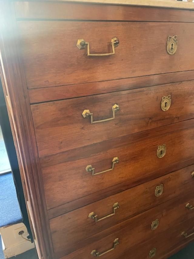 Grande cassettiera in noce in stile Luigi XVI