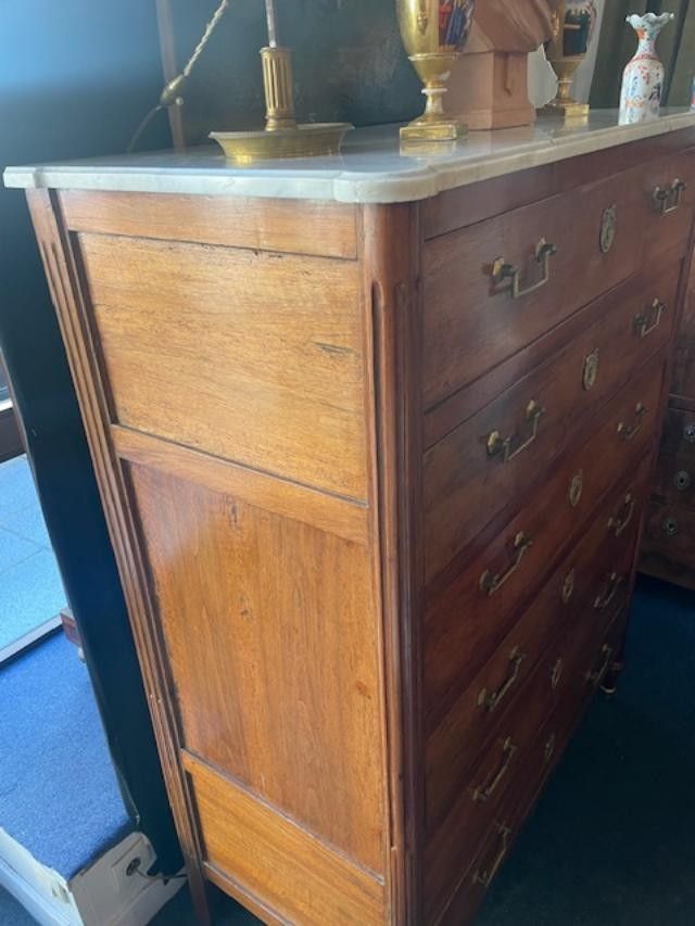 Grande cassettiera in noce in stile Luigi XVI