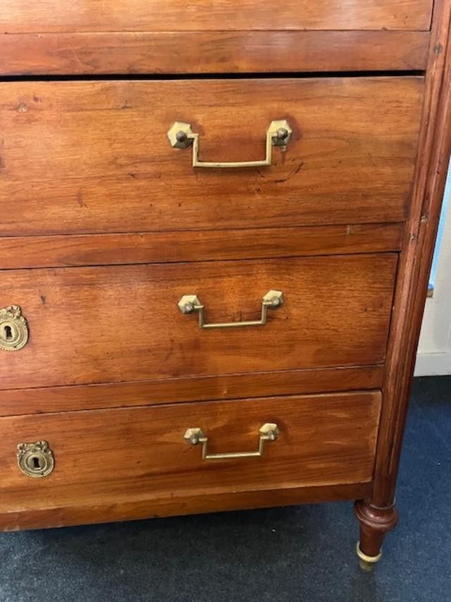 Grande cassettiera in noce in stile Luigi XVI