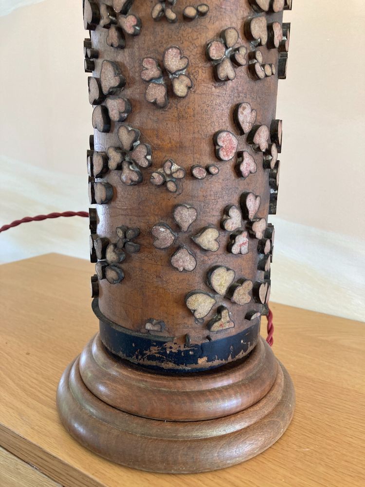 Lampe rouleau d'impression, Bois et Laiton, Fin 19ème