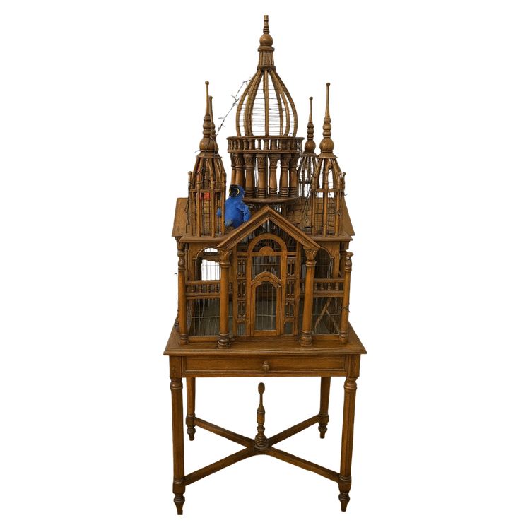 Großes architektonisches Vogelhaus aus Holz - Kunsttischlerei aus der ersten Hälfte des 20. Jahrhunderts