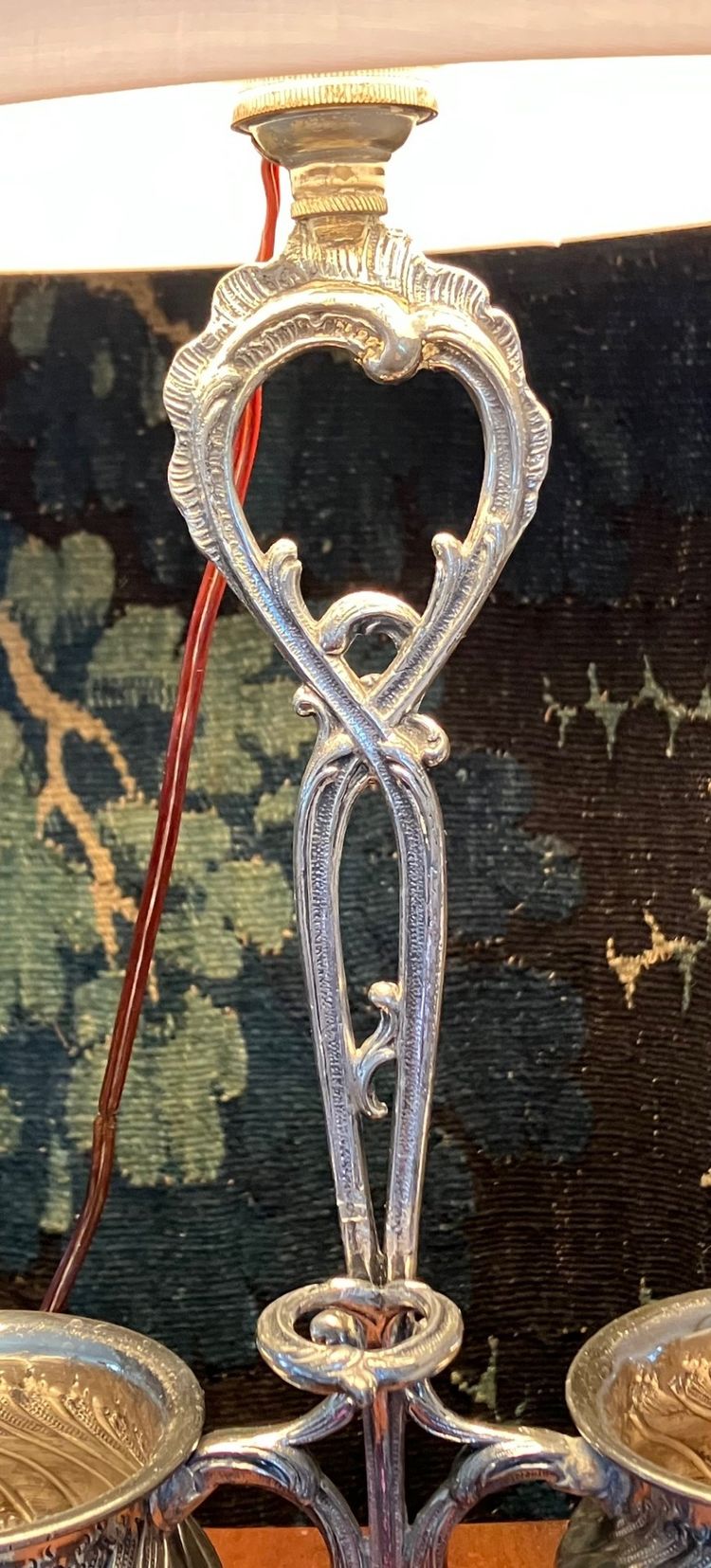 Beautiful antique silver-plated bronze "huilier-vinaigrier" lamp from the Napoleon III period