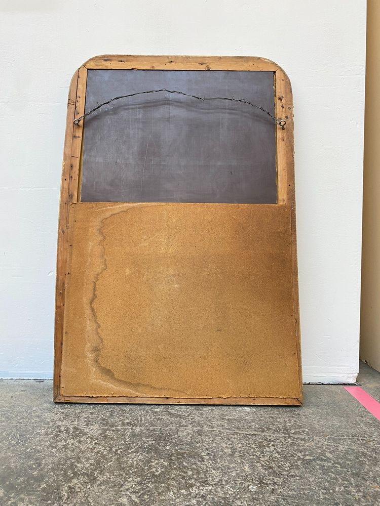 19th century gilded wood mirror, Rocaille style, 63cm x 100cm