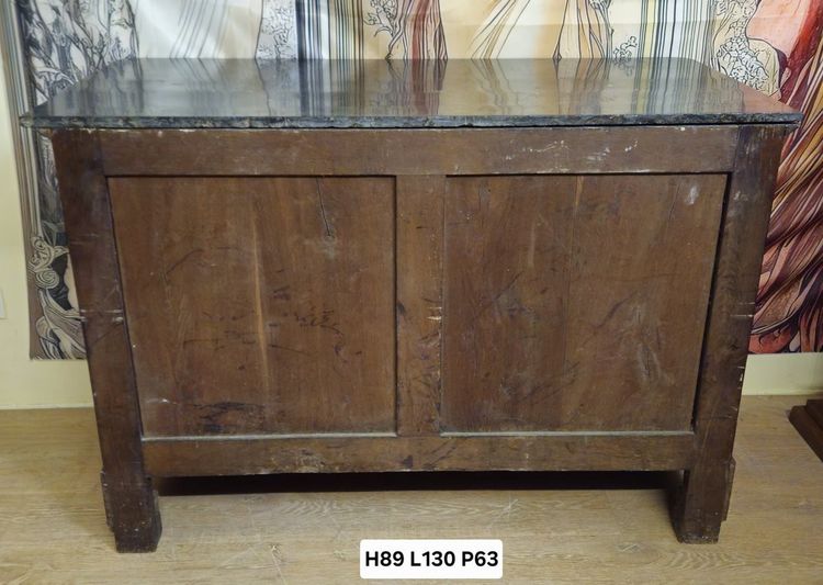 Cassettone in mogano fiammato di epoca impero