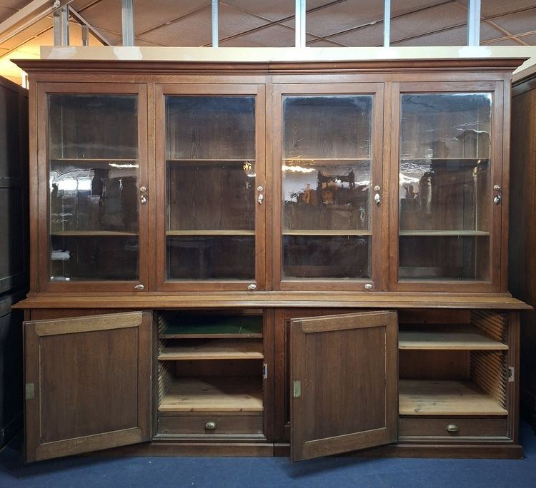 Libreria da negozio molto grande in rovere - fine XIX secolo, Napoleone III