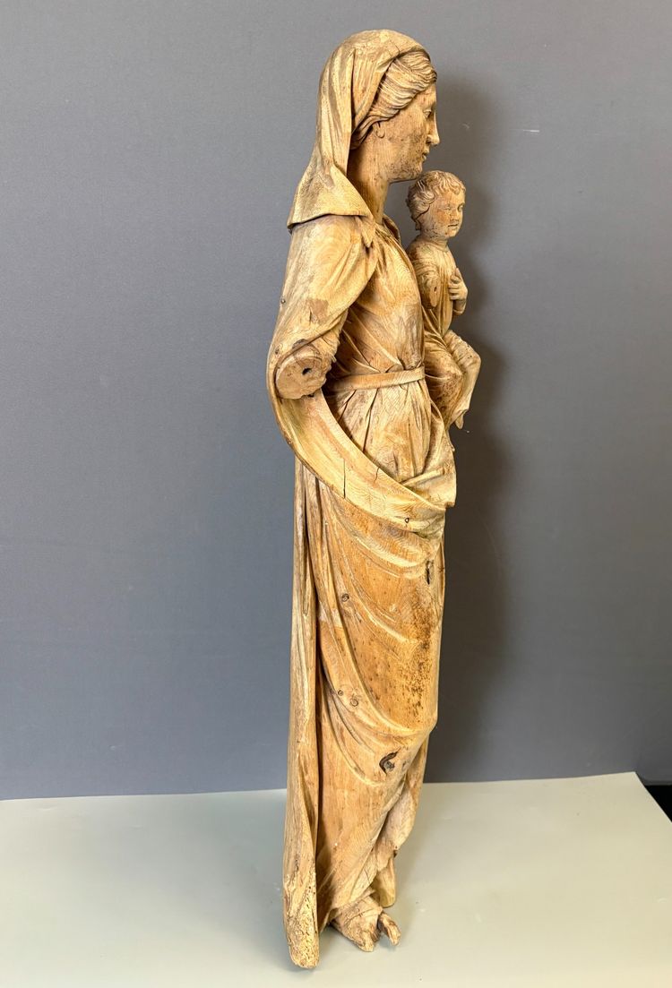 Vergine con Bambino scolpita nel legno, fine XVIII secolo