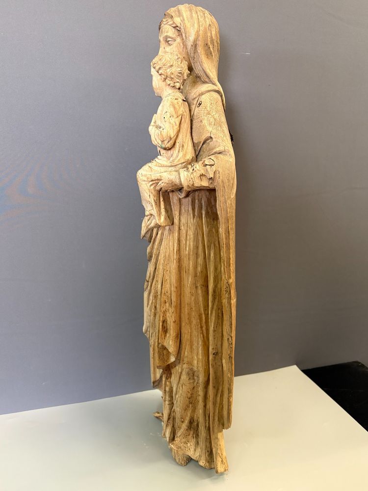 Vergine con Bambino scolpita nel legno, fine XVIII secolo