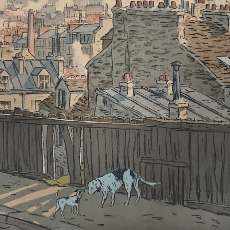Litografia di Henri Rivière, Paesaggi parigini - Parigi vista da Montmartre