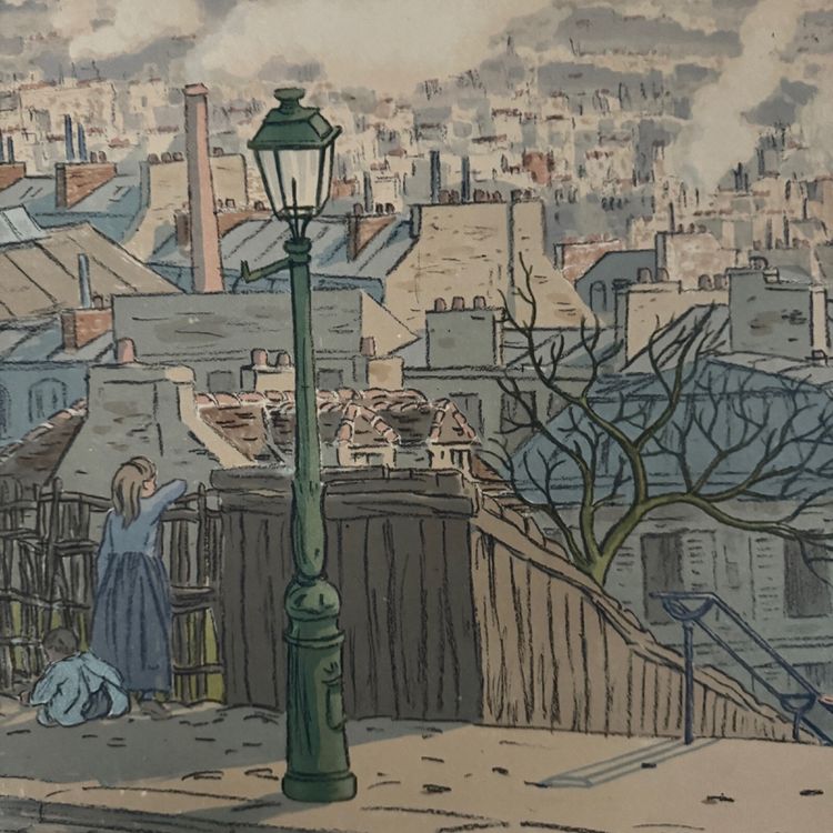 Litografia di Henri Rivière, Paesaggi parigini - Parigi vista da Montmartre