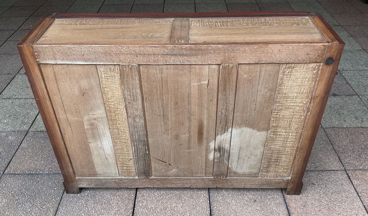 A very shallow Louis XVI style mahogany sideboard
