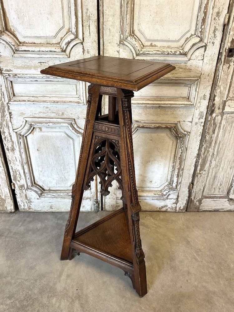 Gothic oak side table, circa 1900